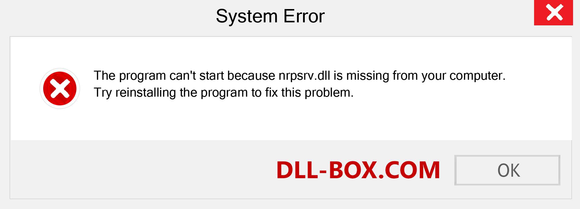  nrpsrv.dll file is missing?. Download for Windows 7, 8, 10 - Fix  nrpsrv dll Missing Error on Windows, photos, images